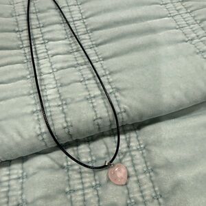 Heart Pendant Necklace with Black Cord